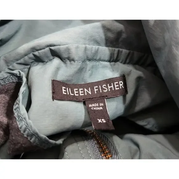 Eileen Fisher Jacket Teal Green Lightweight Belt Trench Misses Size XS Flaws - Picture 8 of 10